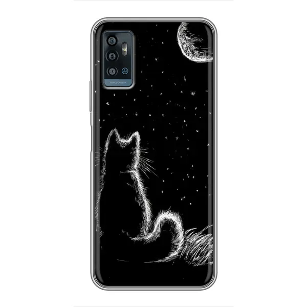 Чохол з принтом «Котик і місяць» для ZTE Blade A71