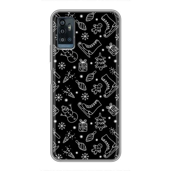 Чехол с принтом «Новогодний фон» для ZTE Blade A71