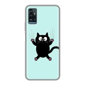Чехол с принтом для ZTE Blade A71 (AlphaPrint) Модные коты (Падающий кот)