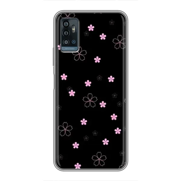 Чехол с принтом «Розовые цветы на черном» для ZTE Blade A71