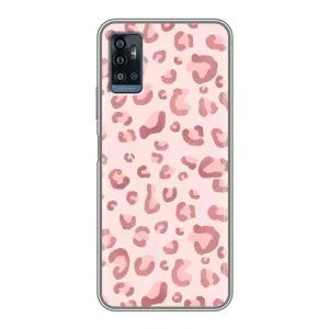 Чехол с розовым рисунком для ZTE Blade A71 (Розовый леопард)