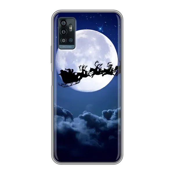 Чехол с принтом «Санта - луна» для ZTE Blade A71