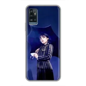 Чохли Венсдей на ZTE Blade A71 Уенсдей (AlphaPrint) (Венздей з парасолькою)