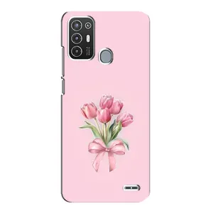 Чехол с розовым рисунком для ZTE Blade A72 (Букет цветов)