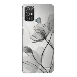Чохол з квітковим принтом на ZTE Blade А72 (Чорні квіти)