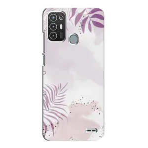 Чохол з квітковим принтом на ZTE Blade А72 (Фіолетове листя)