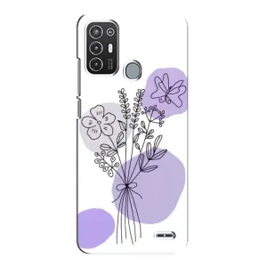 Силконовий чохол з принтом в квітах на ZTE Blade A72 (Букет фіолетова абстракція)