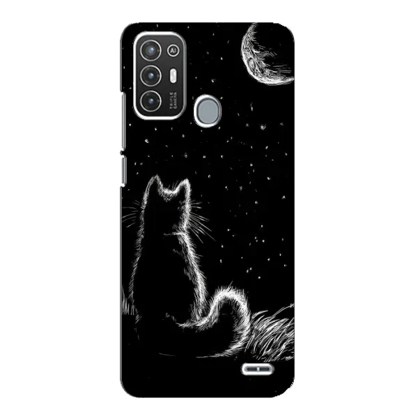Чехол с принтом «Котик и луна» для ZTE Blade A72