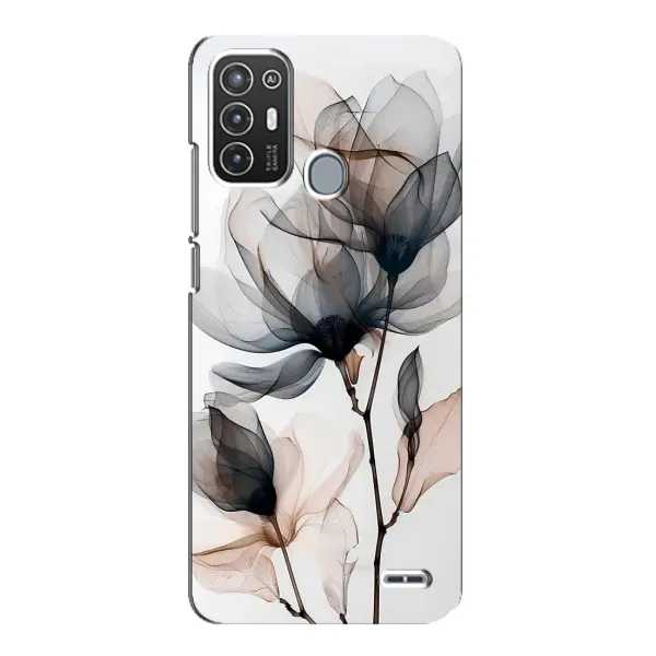 Чехол с принтом «Цветы на белом» для ZTE Blade A72