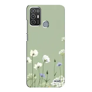 Чохол з квітковим принтом на ZTE Blade А72 (Квіти на зеленому)
