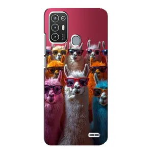 Чохол з принтом стильні тварини для ZTE Blade А72 (Лами в окулярах)