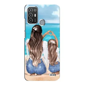 Чохол з друком для ZTE Blade A72 - (Мама з дитинкою) (AlphaPrint) (Мама з донькою)
