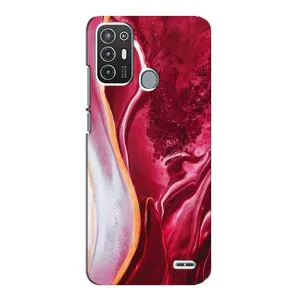 Чохол для ZTE Blade А72 - з принтом (Дизайнерські) (AlphaPrint) (Мрамор червоний)