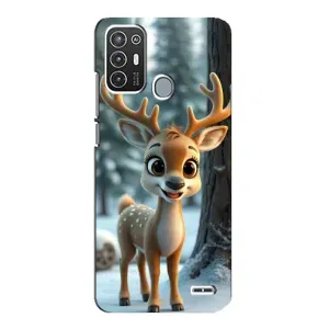 Яскравий чохол для ZTE Blade A72 з Зимові Оленята (Оленятко в лісі)