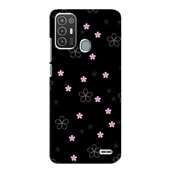 Чехол с принтом «Розовые цветы на черном» для ZTE Blade A72