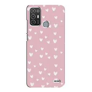 Чехол с розовым рисунком для ZTE Blade A72 (Сердечки на розовом)