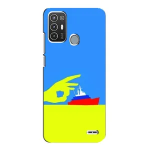 Чехол с принтом (Русский корабль...) для ZTE Blade А72 (AlphaPrint) (Щелбан кораблю)