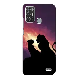 Чохол Король лев на ZTE Blade А72 (Силует Сімба і Налу)