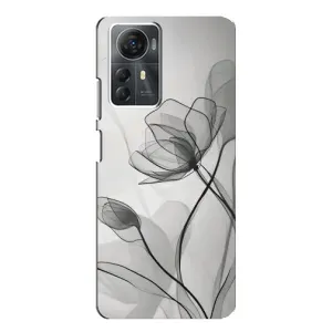 Чехол с принтом «Черные цветы» для ZTE Blade A72s