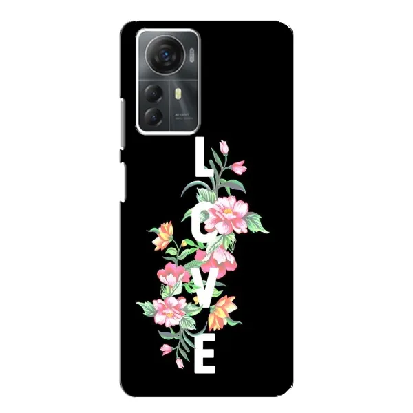 Чехол с принтом «Цветы LOVE» для ZTE Blade A72s