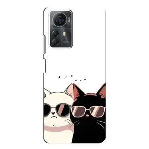 Чохол з принтом «Коти в окулярах» для ZTE Blade A72s