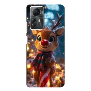 Яркий чехол для ZTE Blade A72s с Зимними Оленятами (Олень с шарфом)