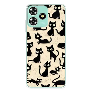 Чехол с рисунком кот на ZTE Blade A73 (Черные коты)