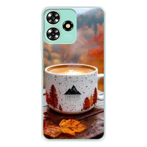 Чехол с уникальным дизайном «Осень с кофе» для ZTE Blade A73 (Кофе на природе)