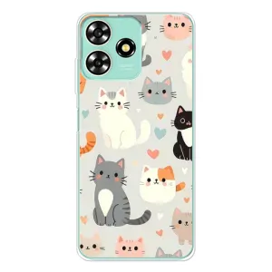 Чехол с рисунком кот на ZTE Blade A73 (Коллаж котов)