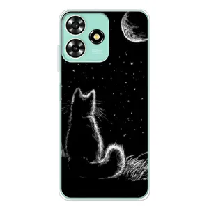 Чехол с принтом для ZTE Blade A73 (AlphaPrint) Модные коты