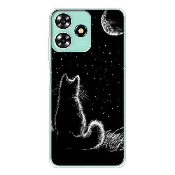 Чехол с принтом «Котик и луна» для ZTE Blade A73 Чехол с принтом «Котик и луна» для ZTE Blade A73