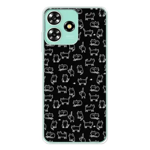 Чехол с принтом для ZTE Blade A73 (AlphaPrint) Модные коты (Меленькие котики)