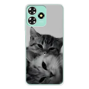 Чехол с рисунком кот на ZTE Blade A73 (Пара котов)