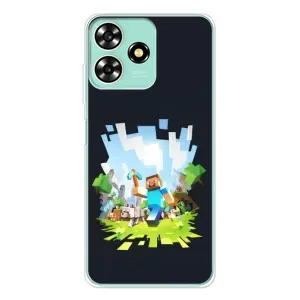 Чохол Майнкрафт на ZTE Blade A73 (AlphaPrint) Minecraft (персонажі Minecraft)