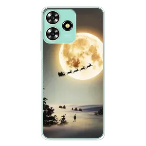 Новорічні, Святкові Чохли для ZTE Blade A73 - 2024 год (Санта на місяці)