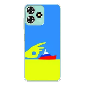 Чехол с принтом (Русский корабль...) для ZTE Blade А73 (AlphaPrint) (Щелбан кораблю)
