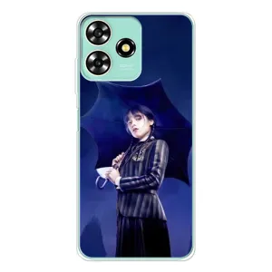 Чохли Венсдей на ZTE Blade A73 Уенсдей (AlphaPrint) (Венздей з парасолькою)