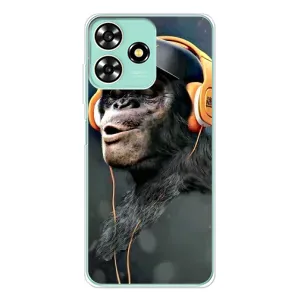 Чохол з Мавпами ZTE Blade A73 - (AlphaPrint) (В навушниках)