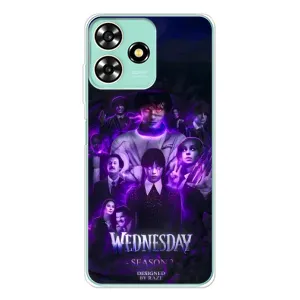 Чохол з дизайном Венздей 2 на ZTE Blade A73 (Фіолетова магія Венздей)