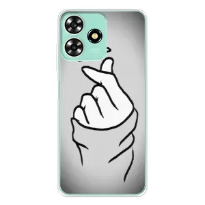 Чехол с принтом для ZTE Blade A73 (AlphaPrint - Знак сердечка) (Значок Love)