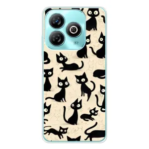 Чехол с рисунком кот на ZTE Blade A75 (Черные коты)