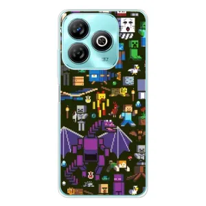 Чехол Майнкрафт на ZTE Blade A75 (AlphaPrint) Minecraft (Коллаж Майнкрафт)