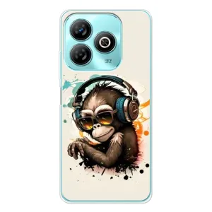 Чехол с Обезьянами ZTE Blade A75 - (AlphaPrint) (Макака в наушниках)