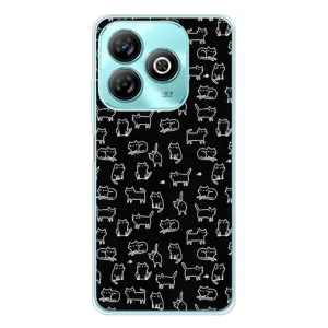 Чехол с принтом для ZTE Blade A75 (AlphaPrint) Модные коты (Меленькие котики)
