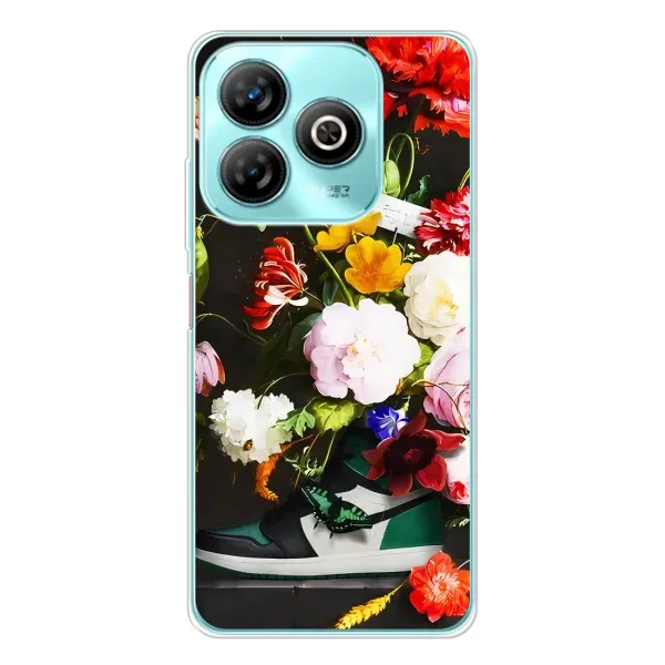 Чехол с принтом «Nike цветы» для ZTE Blade A75