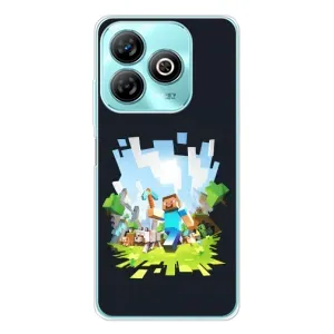 Чехол Майнкрафт на ZTE Blade A75 (AlphaPrint) Minecraft (персонажи Minecraft)