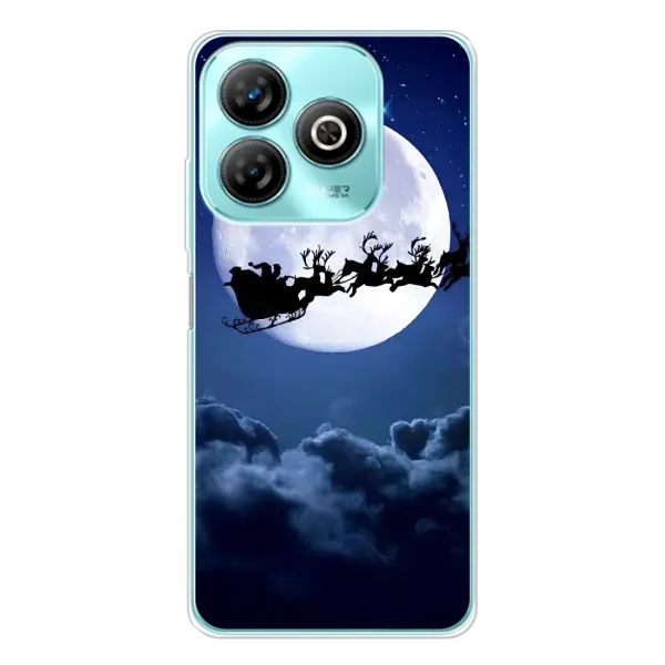 Чехол с принтом «Санта - луна» для ZTE Blade A75