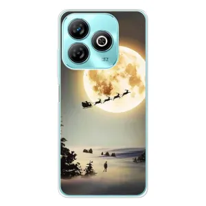 Новогодние, Праздничные Чехлы для ZTE Blade A75 - 2024 год (Санта на луне)