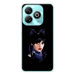 Чехлы Венсдей на ZTE Blade A75 Уэнсдей (AlphaPrint) (серьезная Уэнздей)