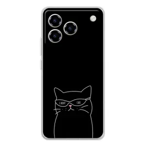 Чехол с рисунком кот на ZTE Blade A76 (Равнодушный кот)